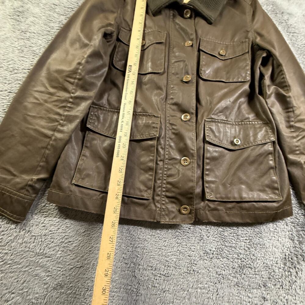 J Crew M Womens Brown Utility Field Jacket Coated Cotton Military Style - Picture 7 of 7